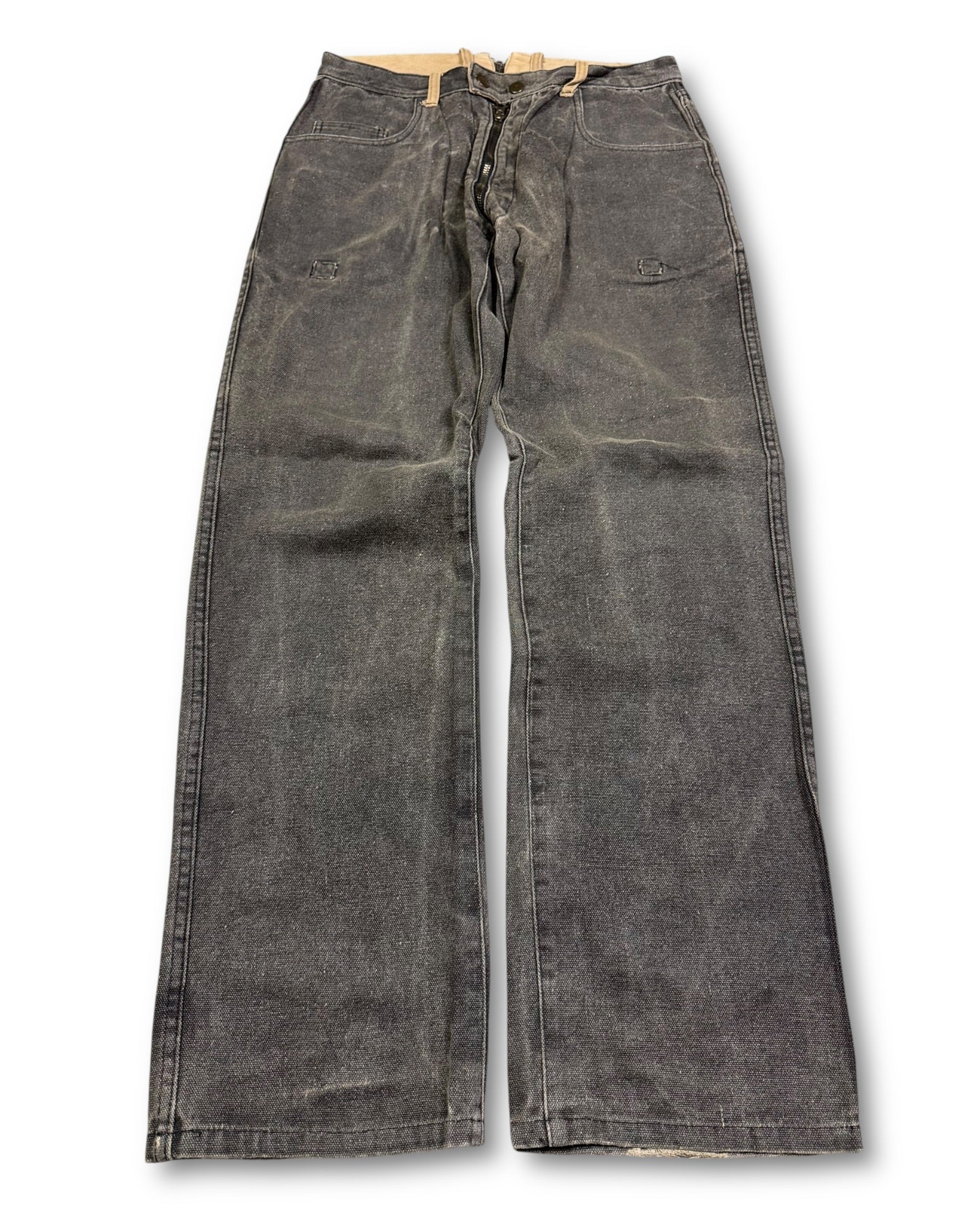 1990's 5RL Straight/Baggy Reversible 2in1 Zip Up Archive Workwear Jeans *extremely rare 30x32 (M)