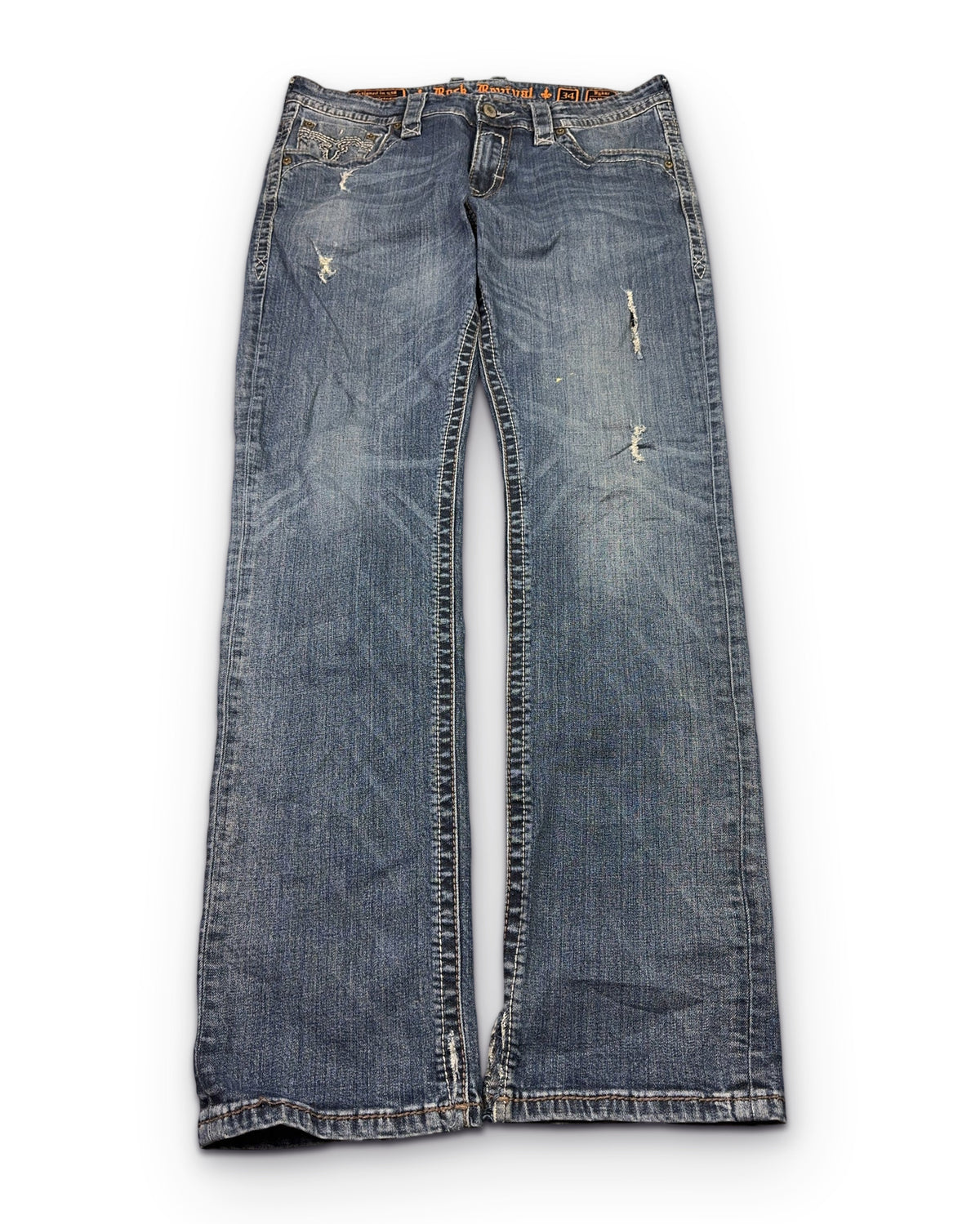 2000's Rock Revival Straight Jeans * 34x34 (L)