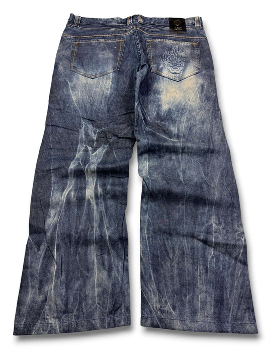 2000's Bsj Blue Subject Baggy Japanese Jeans *very rare 38x30 (XXL)
