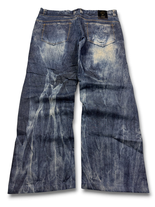2000's Bsj Blue Subject Baggy Japanese Jeans *very rare 38x30 (XXL)