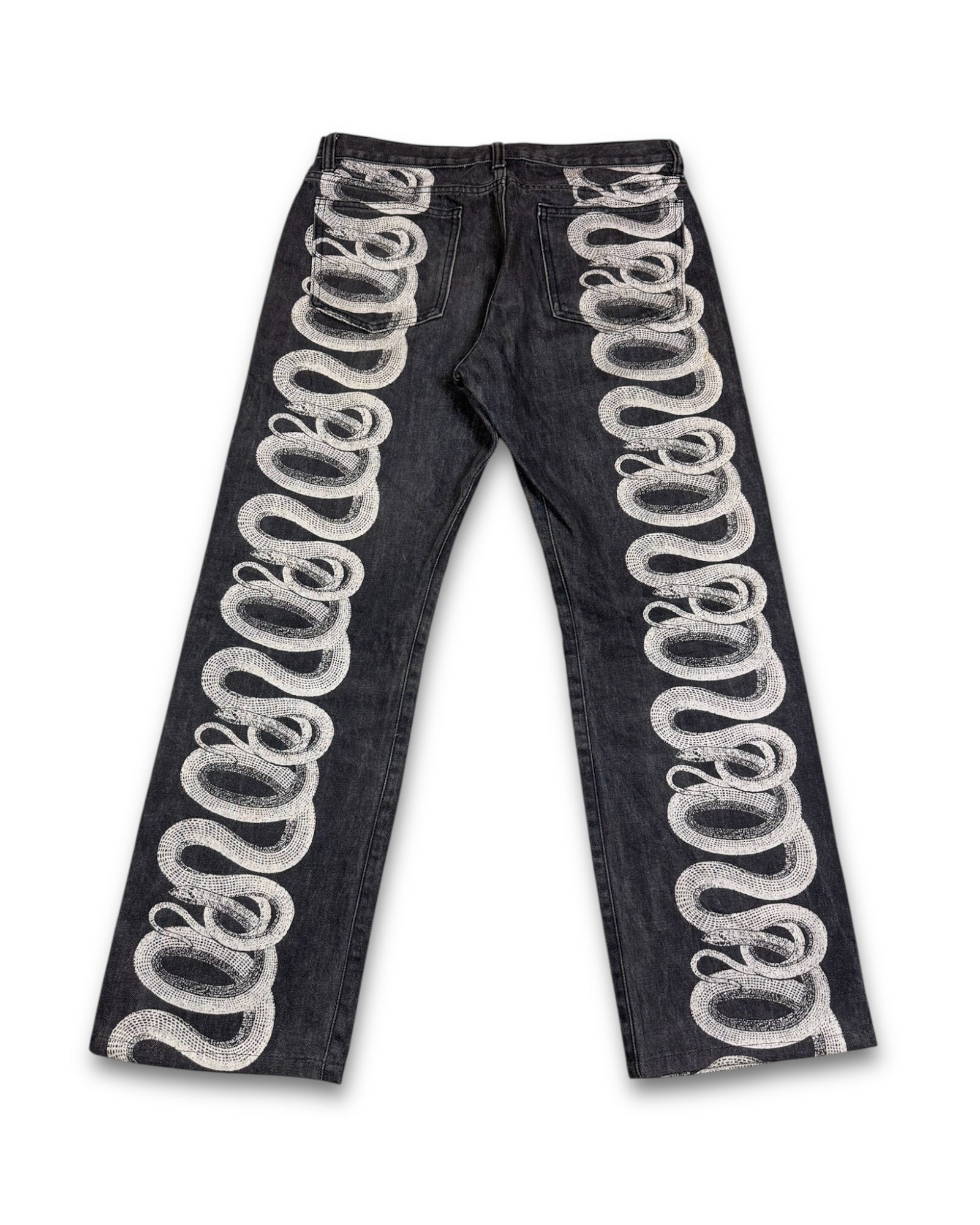 2000's Straight/Baggy Snake Design Jeans *rare 30x28 (M)