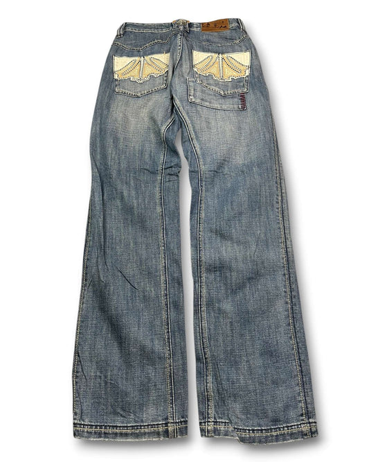 2000's Big Train Straight Japanese Jeans Women's *rare 30x32 (M)