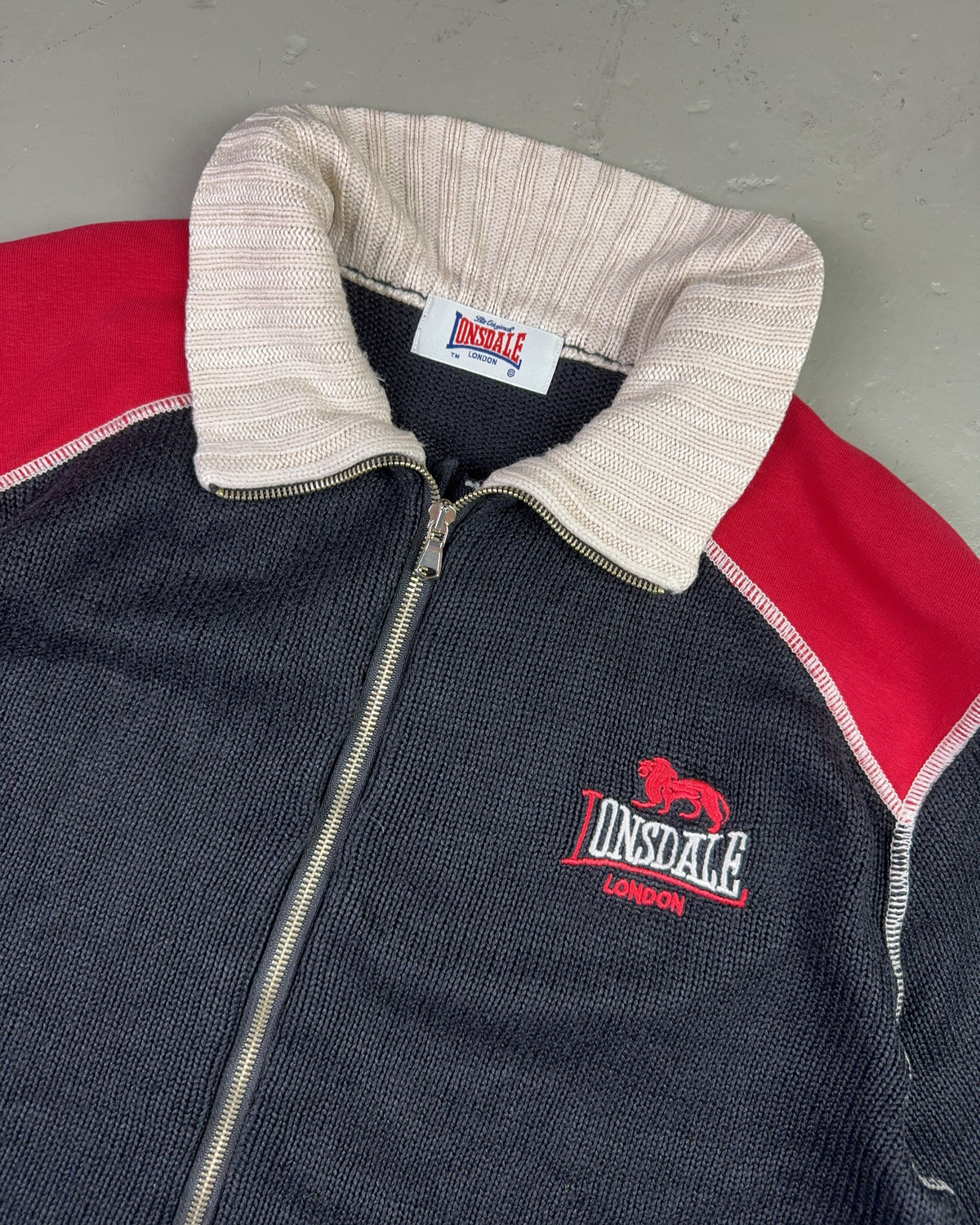 1990's Lonsdale Knit Zip Jacket *rare (M)