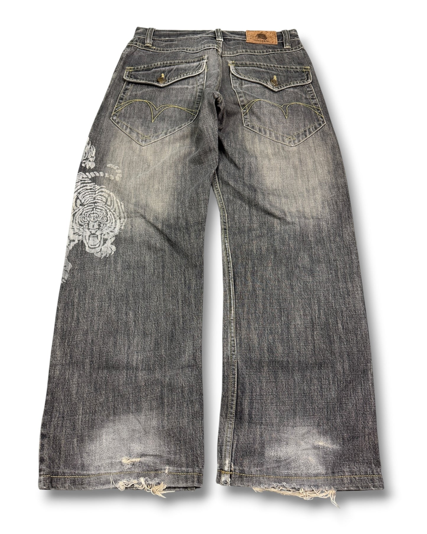 2000's Oniarai Japanese Baggy Jeans *rare 32x30 (M)