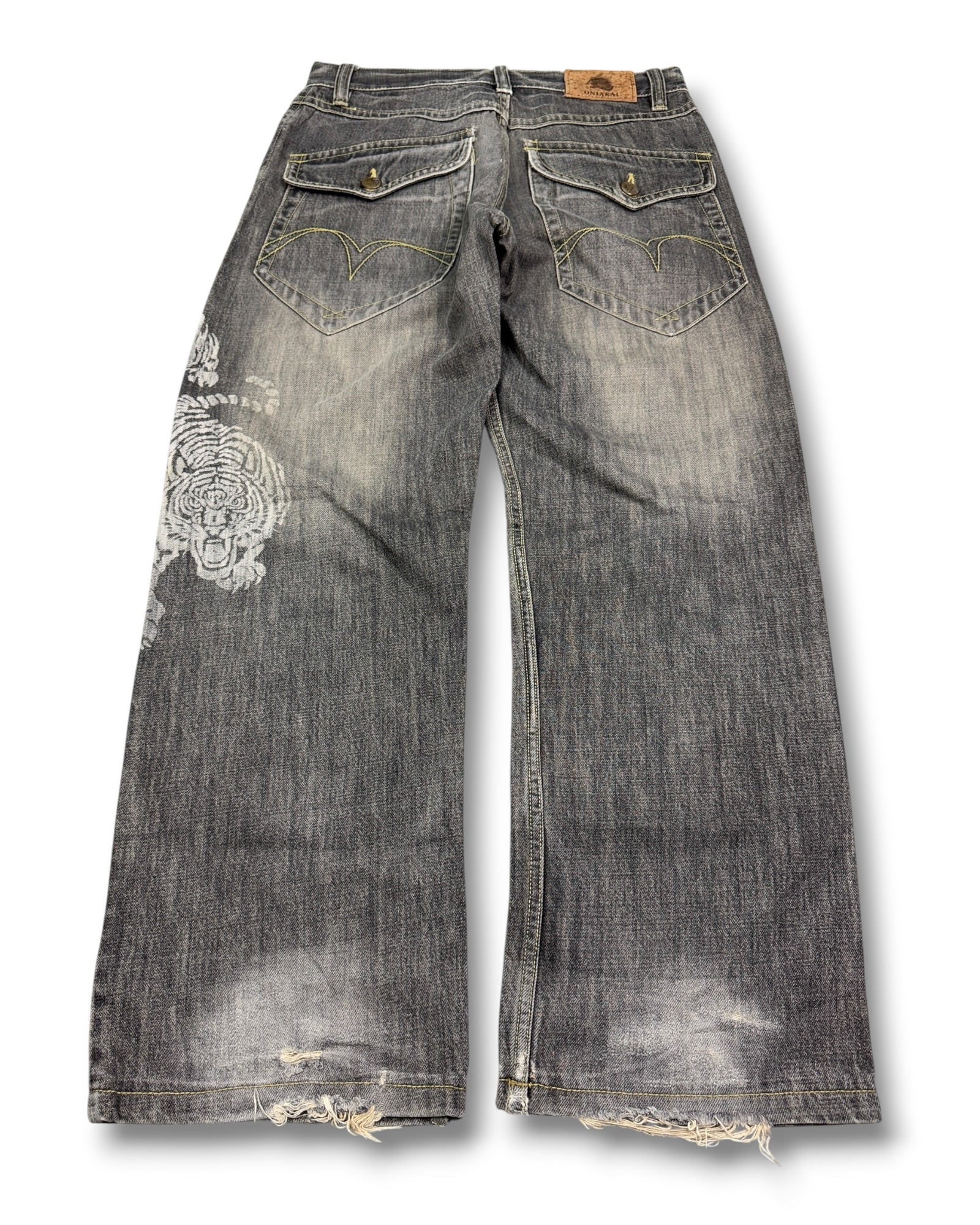 2000's Oniarai Japanese Baggy Jeans *rare 32x30 (M)