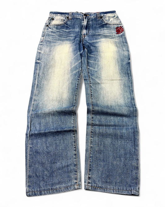 2000's Oniarai Japanese Straight/Baggy Jeans *rare 32x30 (M)