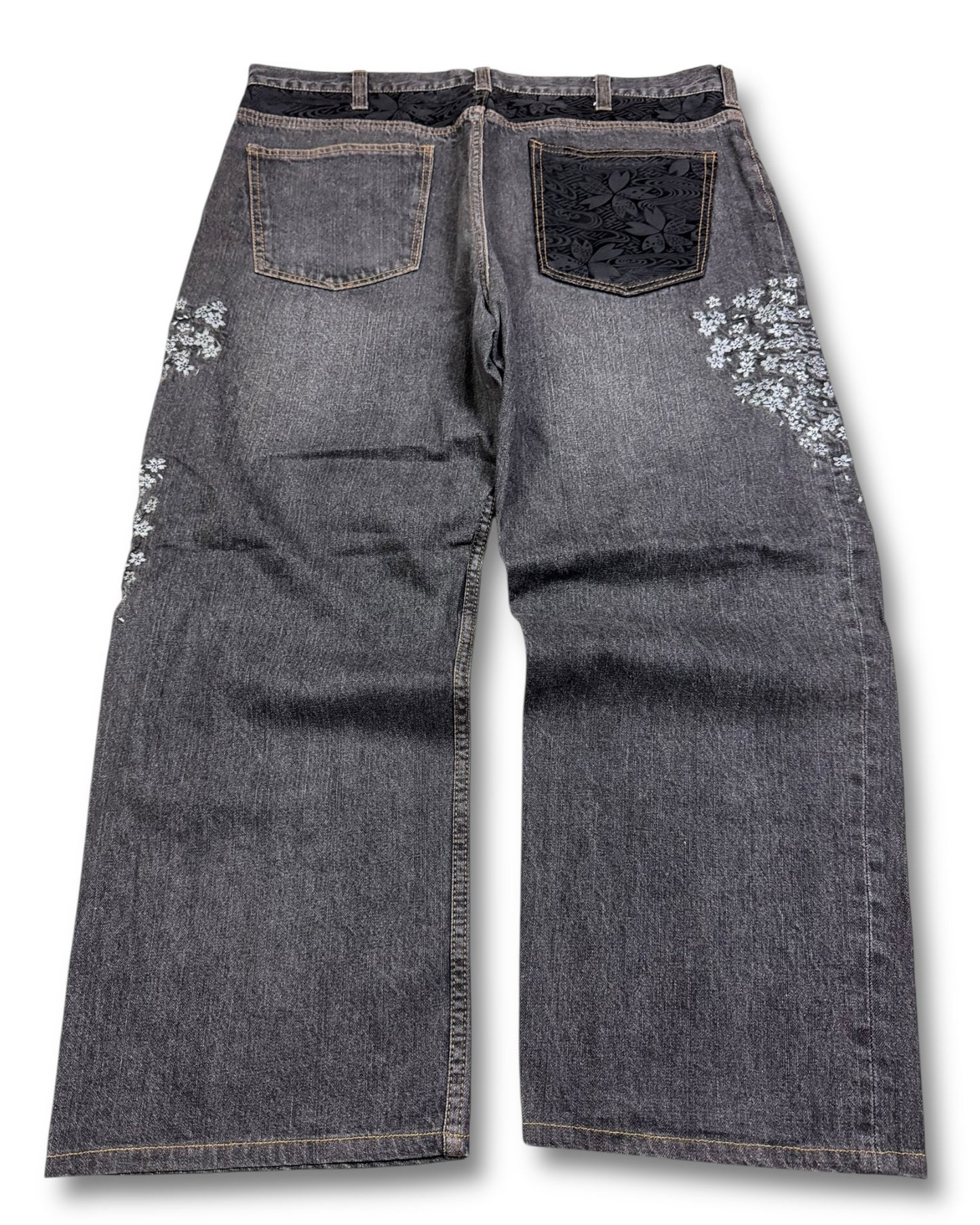 2000's Cherry Blossom Japanese Baggy Jeans * 40x28 (3XL)