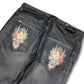 2000's Oniarai Straight/Baggy Japanese Waxed Jeans *very rare 38x30 (XXL)