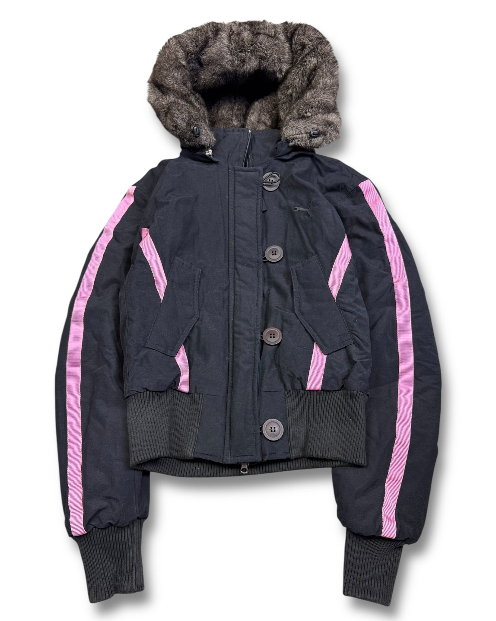 2000's Puma Faux Fur Cropped Fit Jacket Women's *very rare (S)