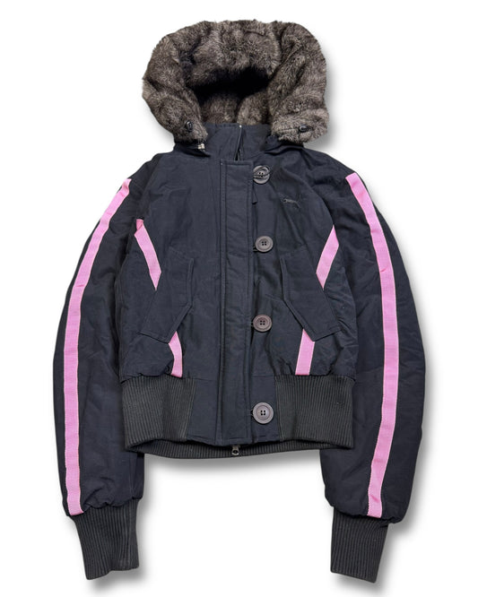 2000's Puma Faux Fur Cropped Fit Jacket Women's *very rare (S)