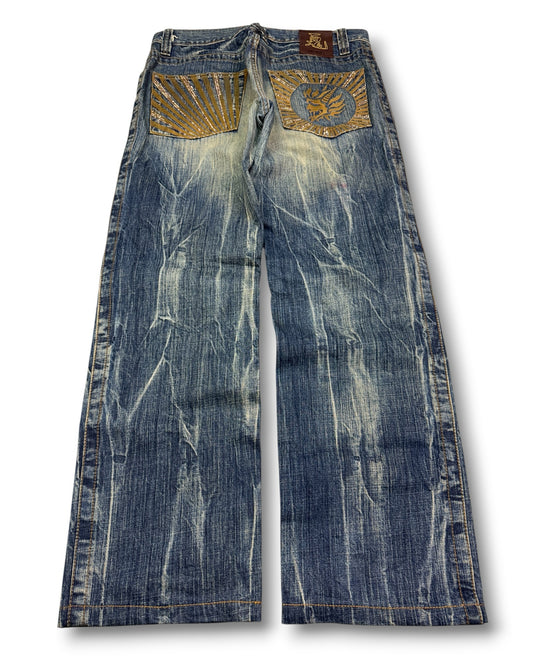2000's Oniarai Japanese Archive Baggy Jeans *very rare 34x30 (L)