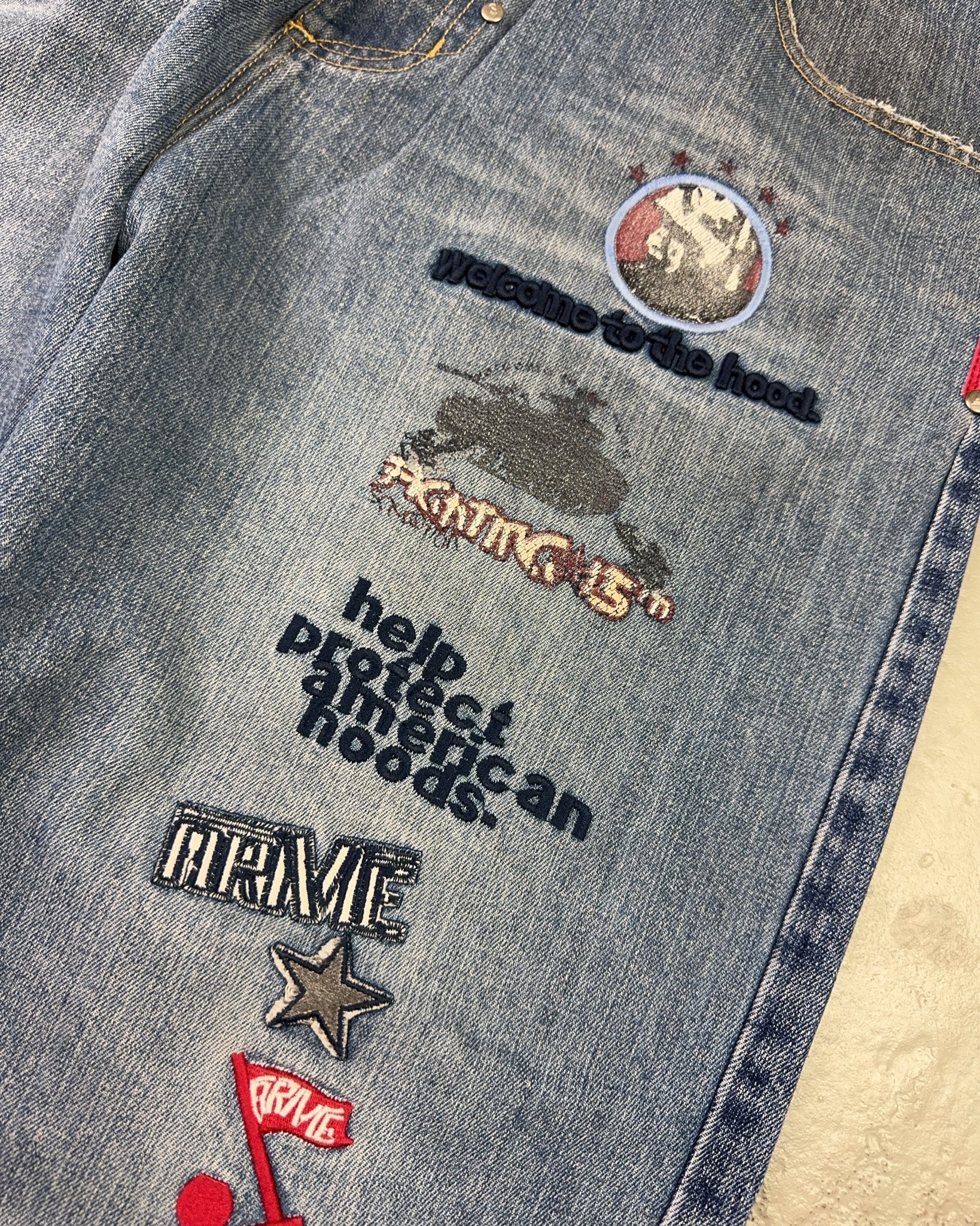 2000's Welcome to the hood Hip Hop Baggy Jeans *very rare 38x34 (XXL)