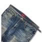 2000's V-blue Japanese Slim/Straight Jeans *rare 36x32 (XL)