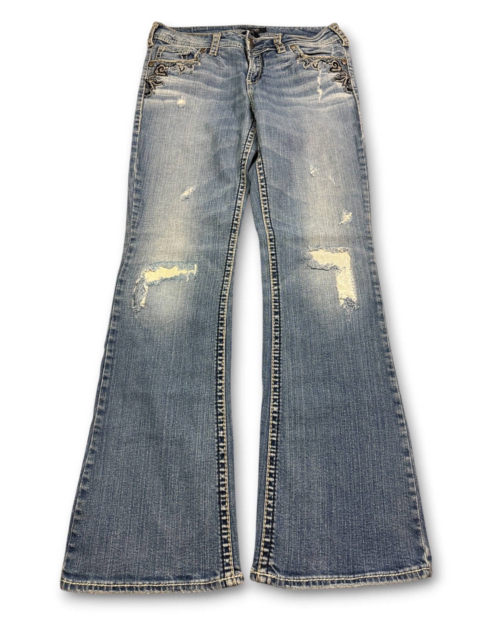 2000's Silver Low Waist/Bootcut Jeans Women's *very rare 32x30 (M)