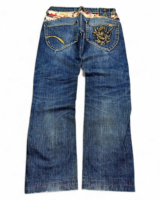 2000's Oniarai Japanese Archive Straight Jeans *very rare 30x30 (M)