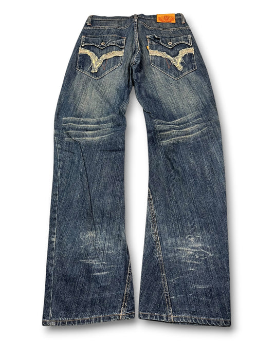 2000's Oni Japanese Baggy/Straight Jeans *rare 32x34 (M)