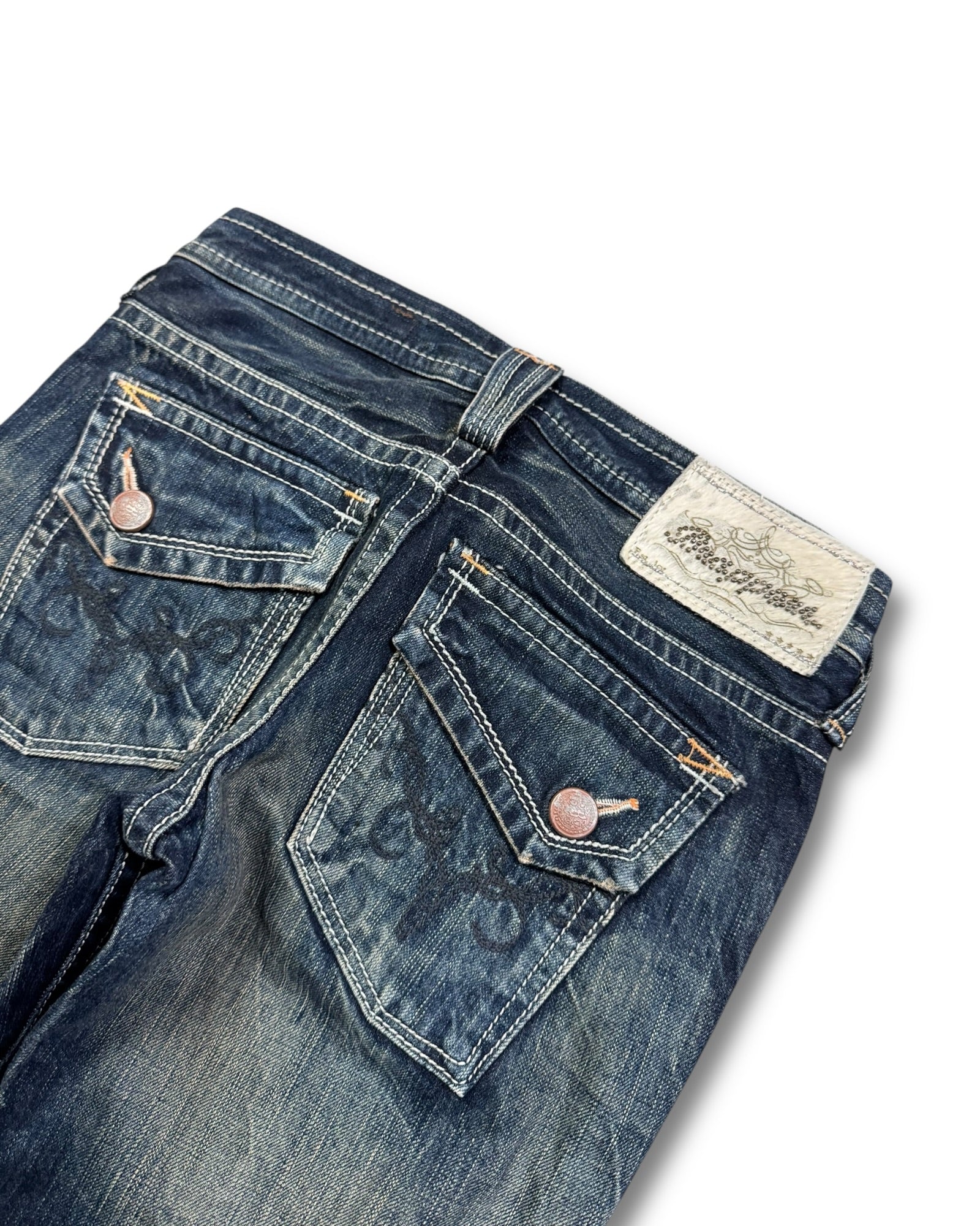 2000's Brappers Low Waist/Flared Japanese Archive Jeans Women's *very rare 26x28 (XS)