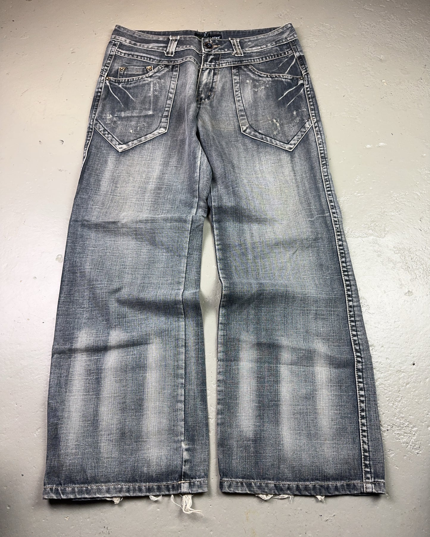 2000's All Blacks Baggy Jeans *very rare 36x32 (XL)