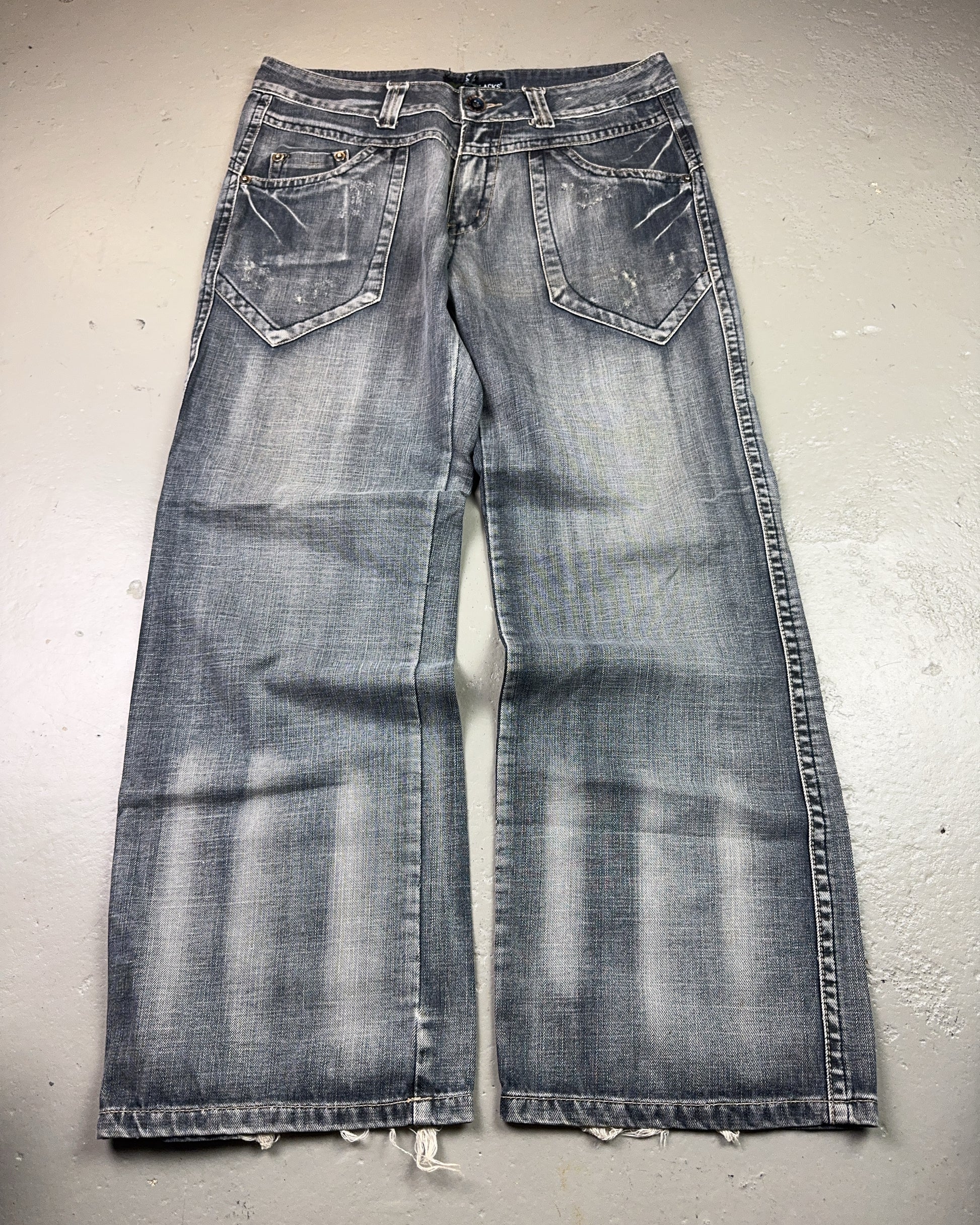 2000's All Blacks Baggy Jeans *very rare 36x32 (XL)