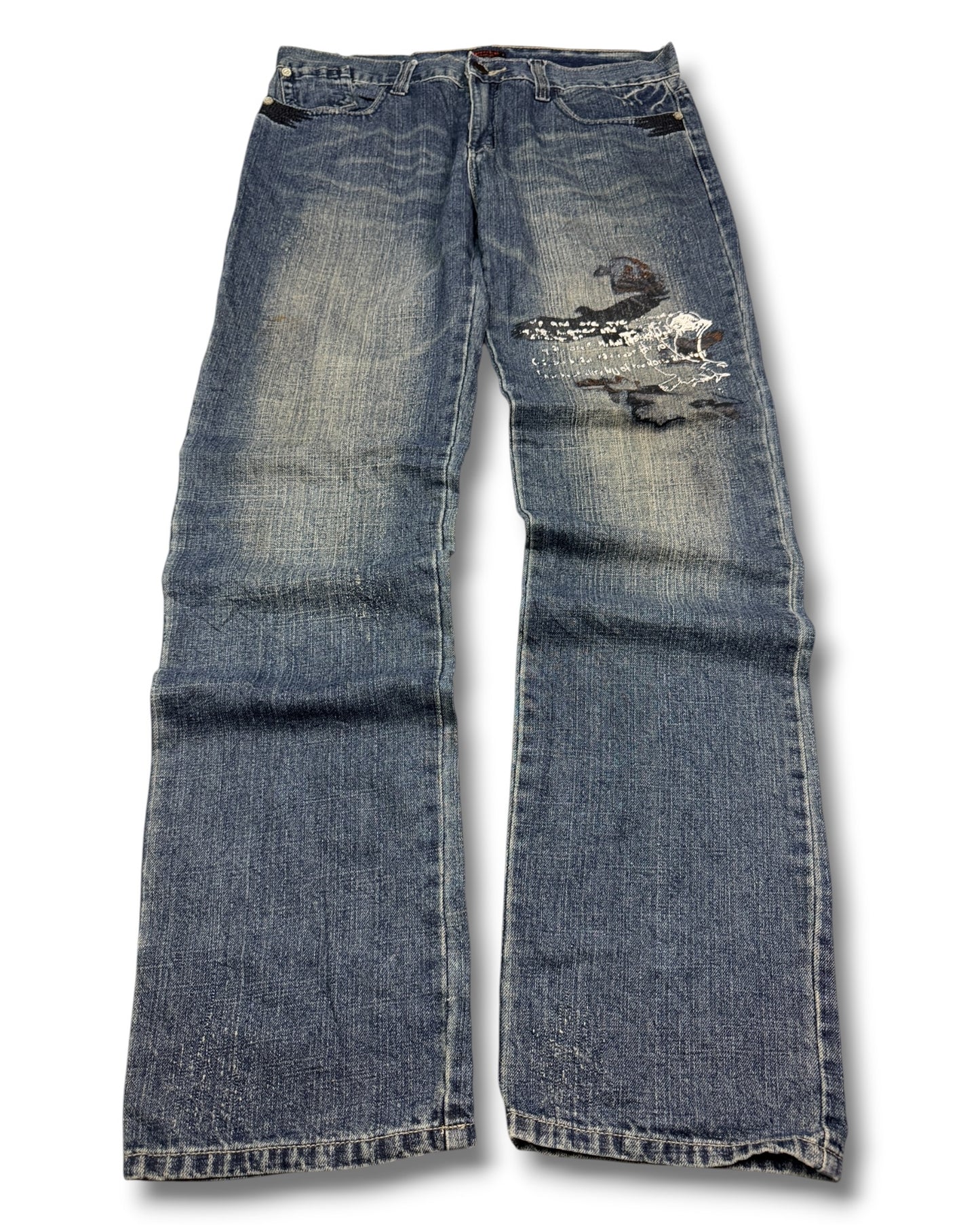 2000's Uncle Straight/Baggy Japanese Jeans *rare 36x32 (L)