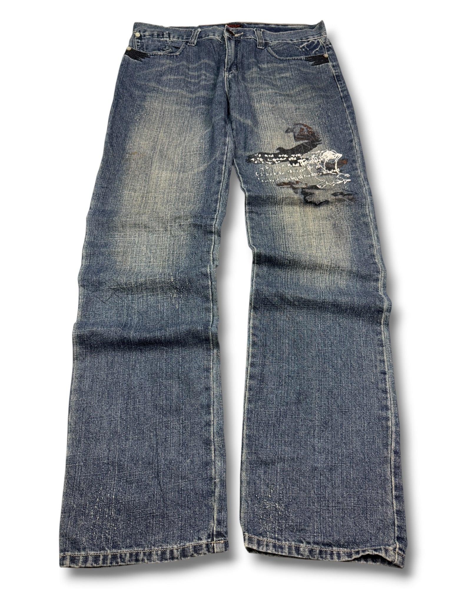 2000's Uncle Straight/Baggy Japanese Jeans *rare 36x32 (L)