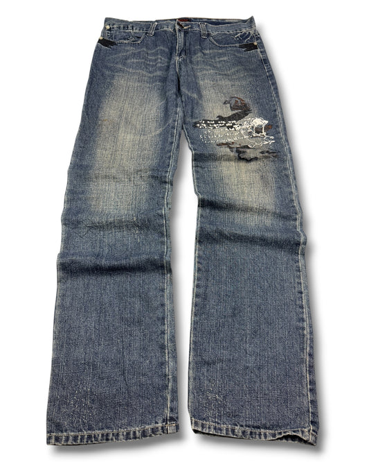 2000's Uncle Straight/Baggy Japanese Jeans *rare 36x32 (L)