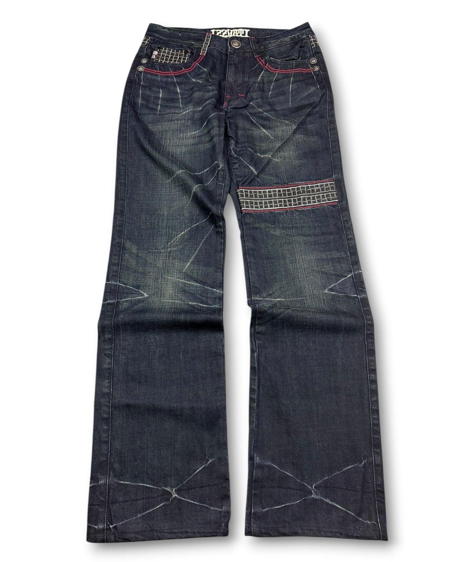 2000's Mechanic Ground Straight/Baggy Japanese Jeans *rare 30x30 (M)