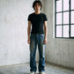 2000's Blue Way Japanese Straight/Bootcut Jeans worn by a model