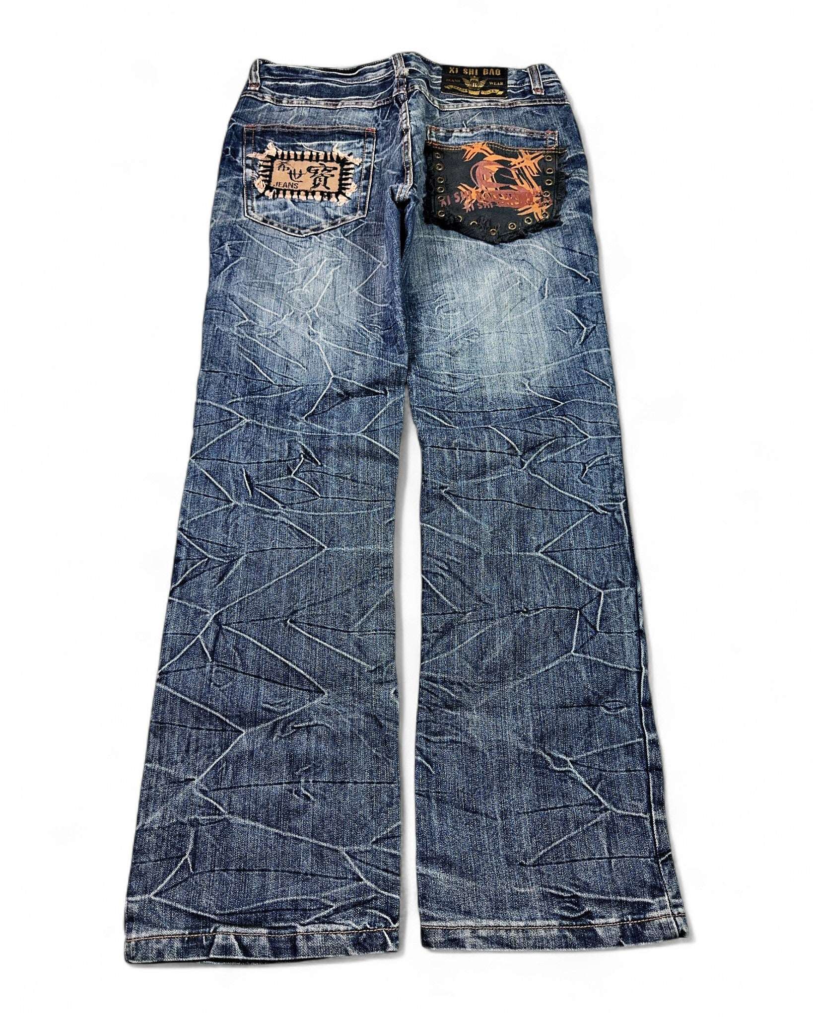 2000's Xi Shi Bao Japanese Straight/Baggy Jeans *rare 34x34 (L)