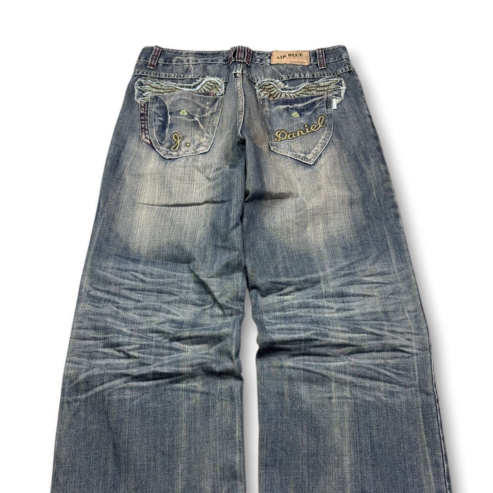 2000's Air Blue Baggy Japanese Jeans *very rare 34x28 (L)