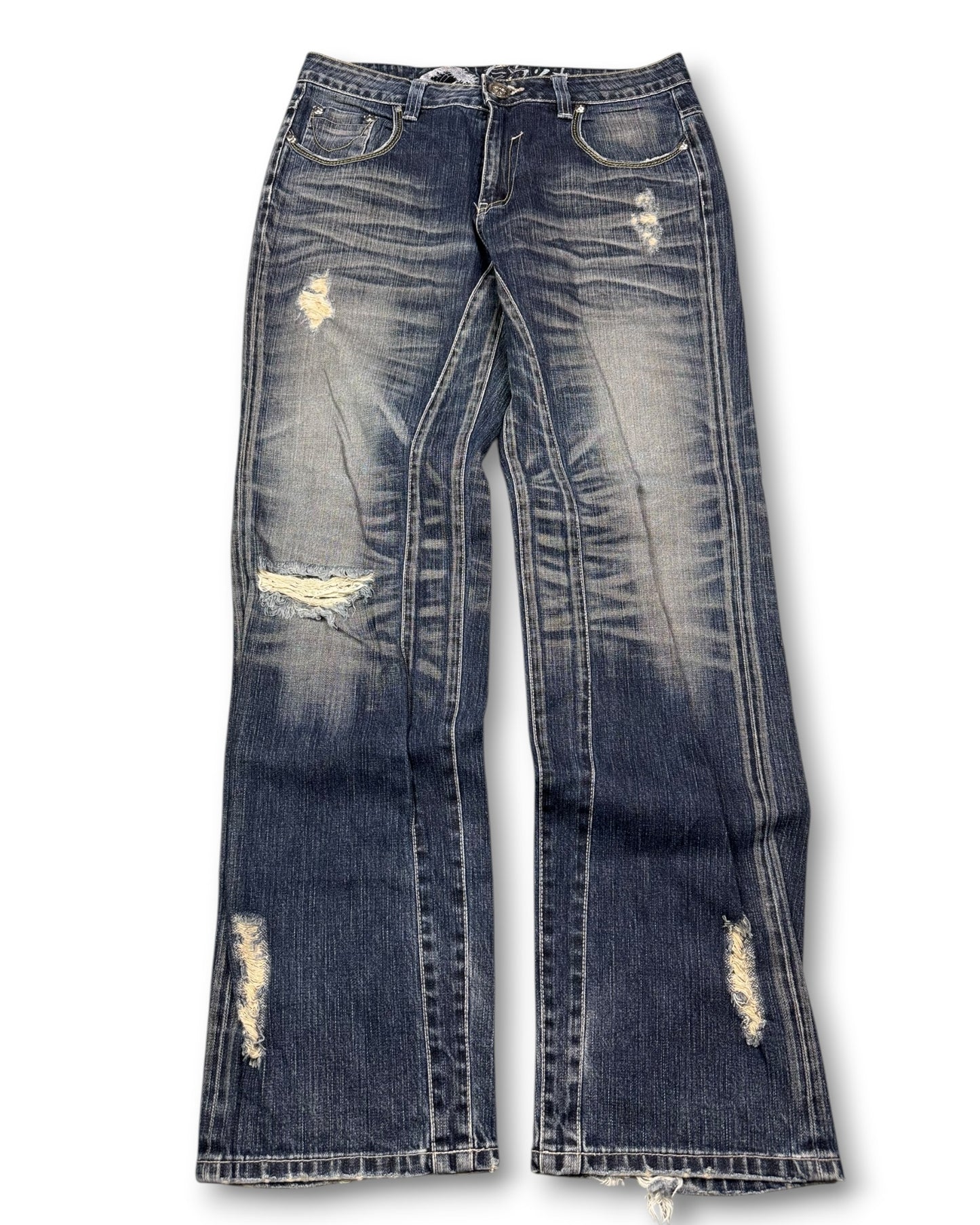 2000's Osaka Big Train Japanese Archive Baggy/Straight Jeans *extremely rare 32x32 (M)