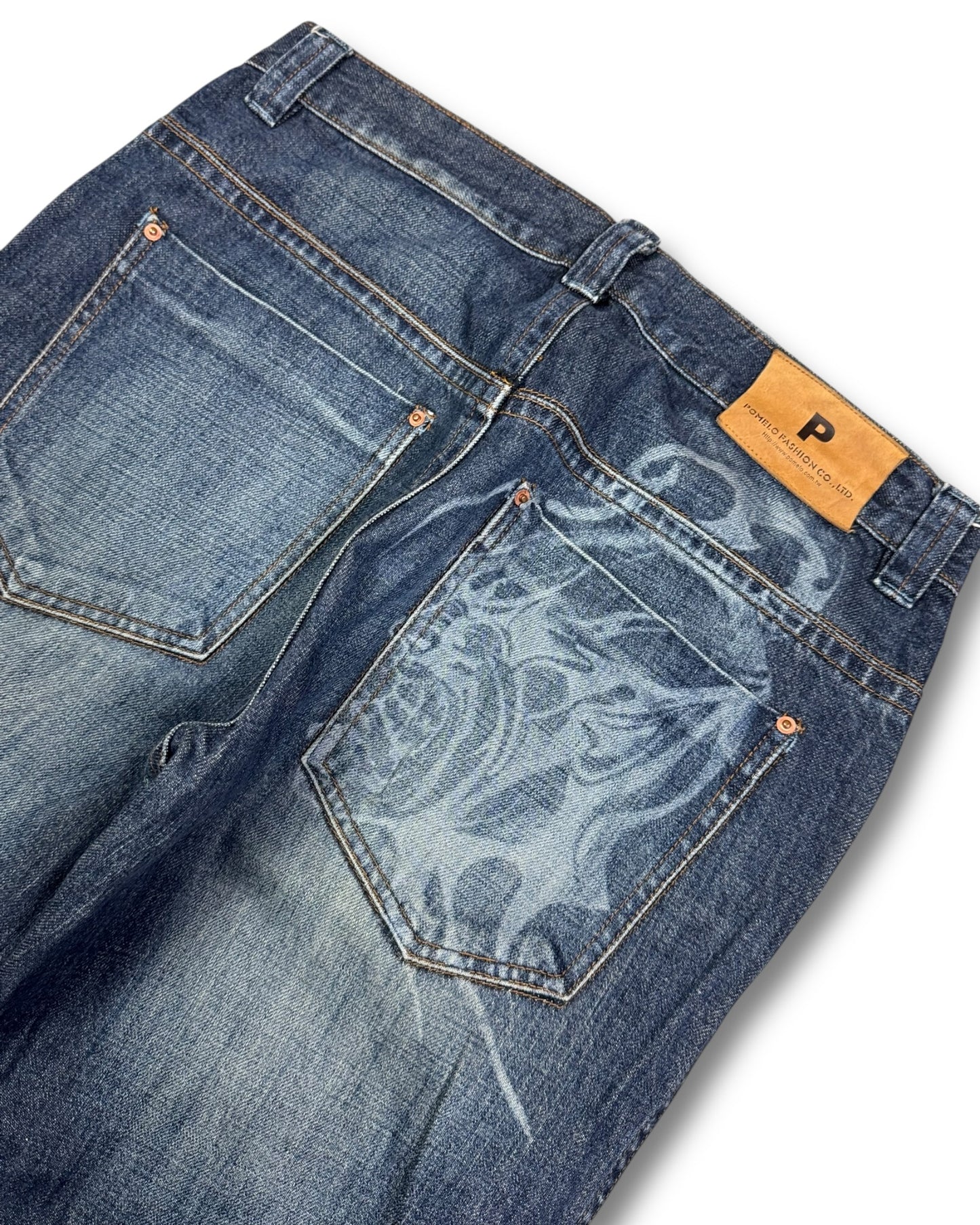 2000's Pomelo Fashion Straight/Baggy Japanese Oni Jeans *rare 31x30 (M)