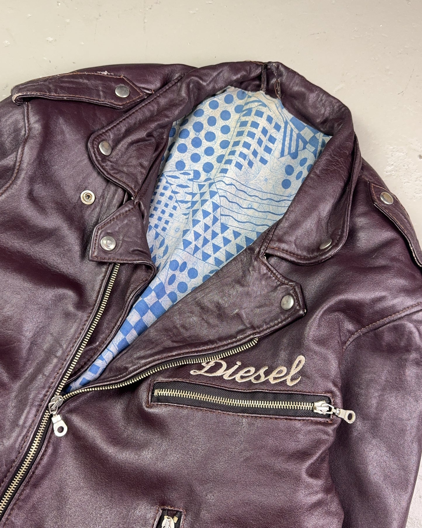 1990's Diesel Leather Jacket Bootleg *rare (L)