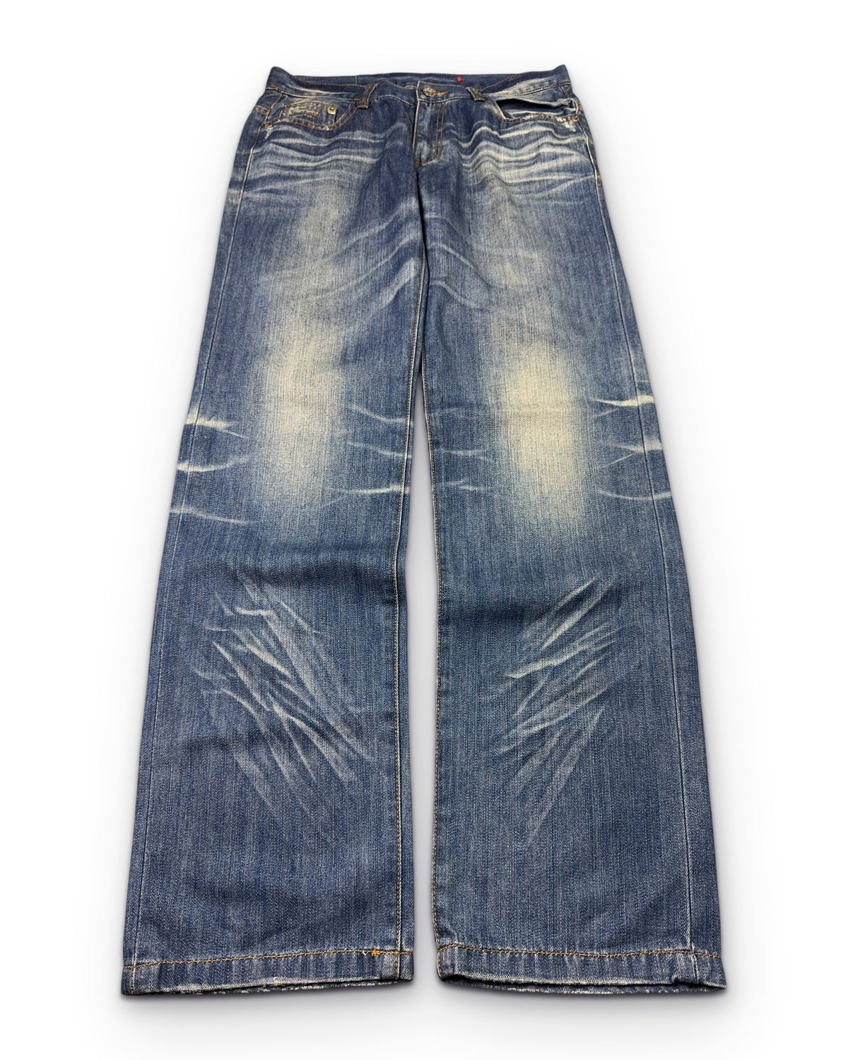 2000's Washed Buckle Baggy Jeans * 31x32 (M)