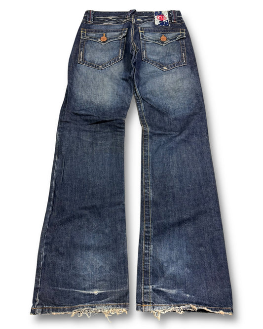 2000's Blue Way Straight/Baggy Japanese Jeans *very rare 32x34 (M)
