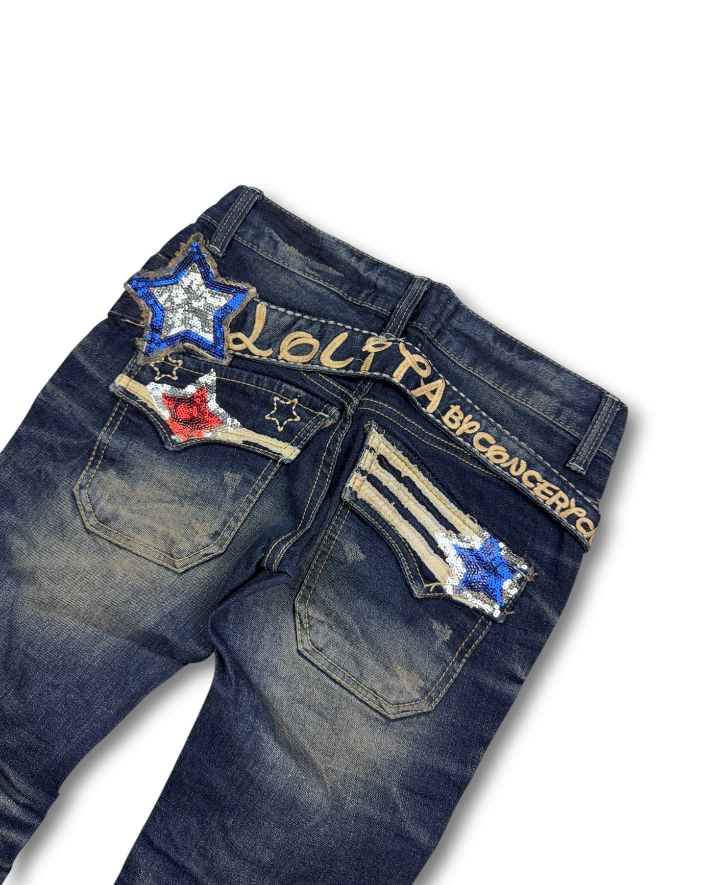 2000's Lolita Low Waist/Bootcut Japanese Archive Jeans Women's *very rare W27 (S)