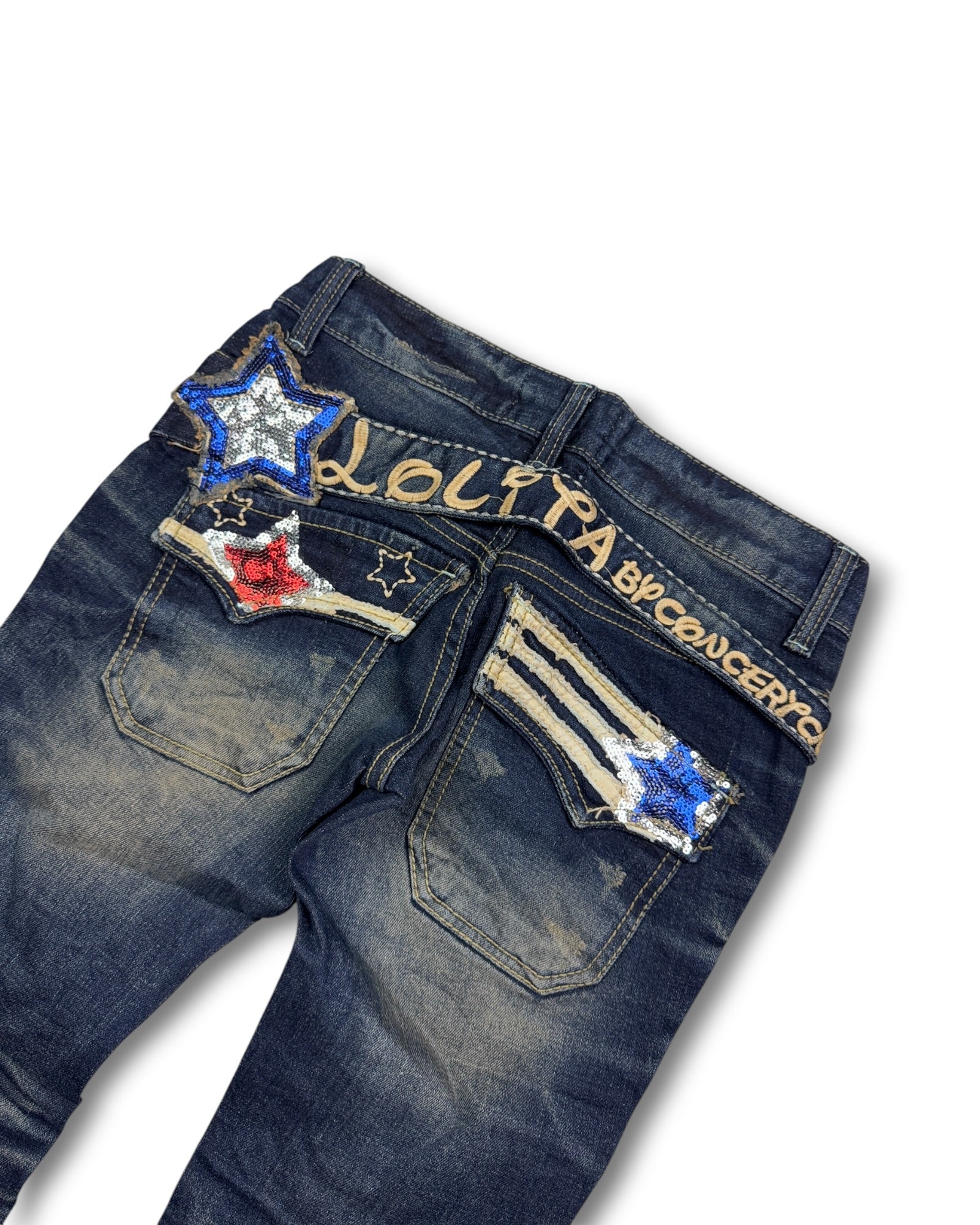 2000's Lolita Low Waist/Bootcut Japanese Archive Jeans Women's *very rare W27 (S)
