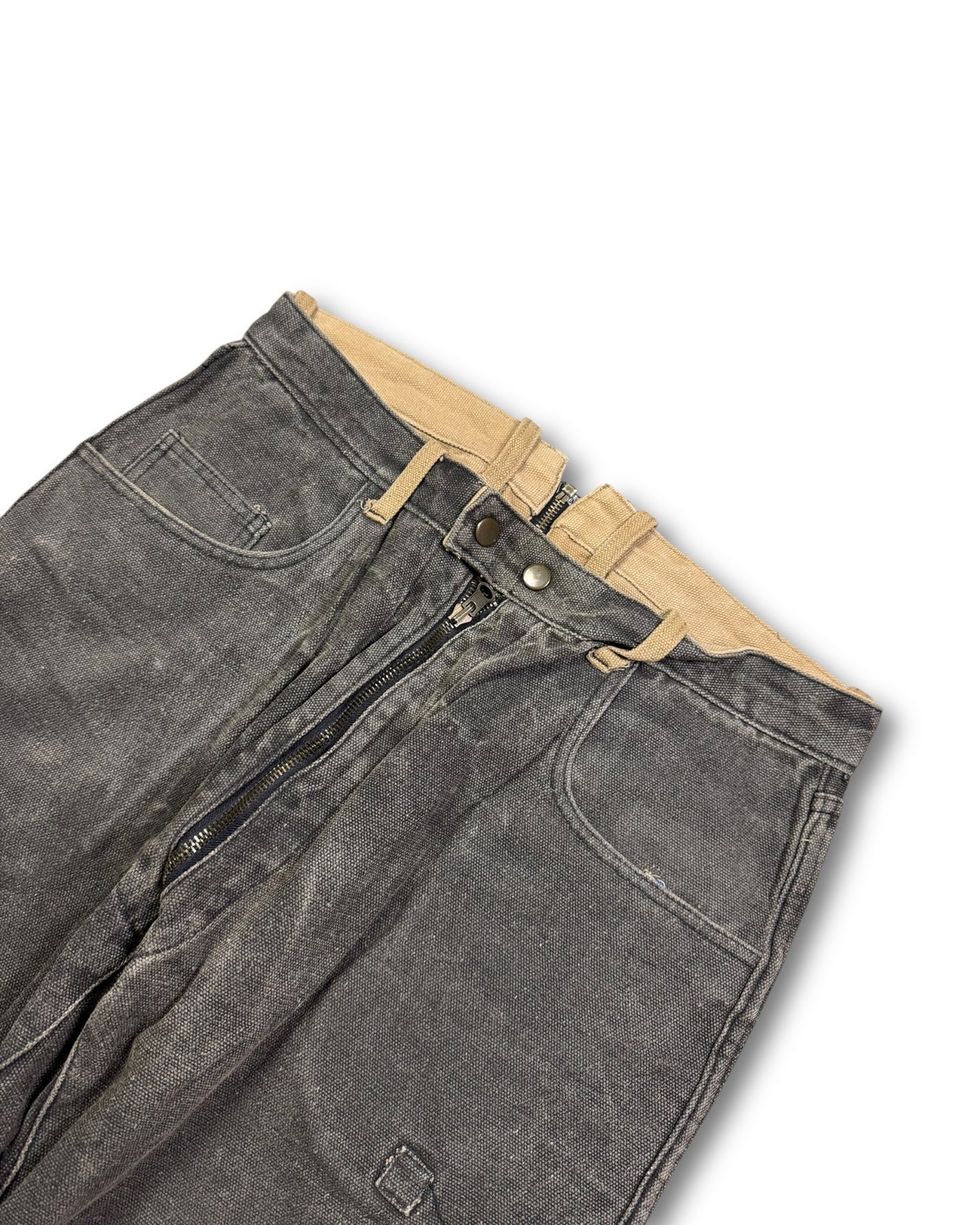 1990's 5RL Straight/Baggy Reversible 2in1 Zip Up Archive Workwear Jeans *extremely rare 30x32 (M)