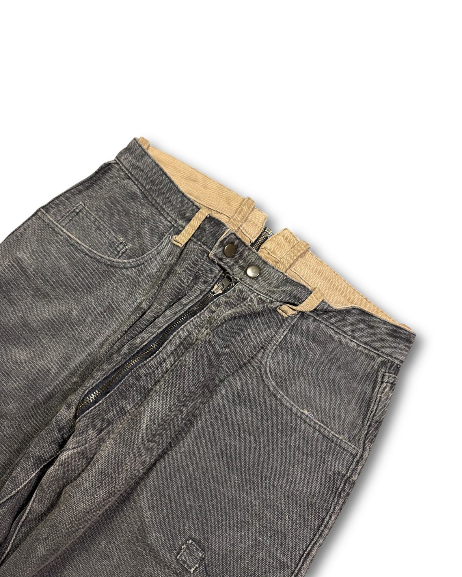 1990's 5RL Straight/Baggy Reversible 2in1 Zip Up Archive Workwear Jeans *extremely rare 30x32 (M)