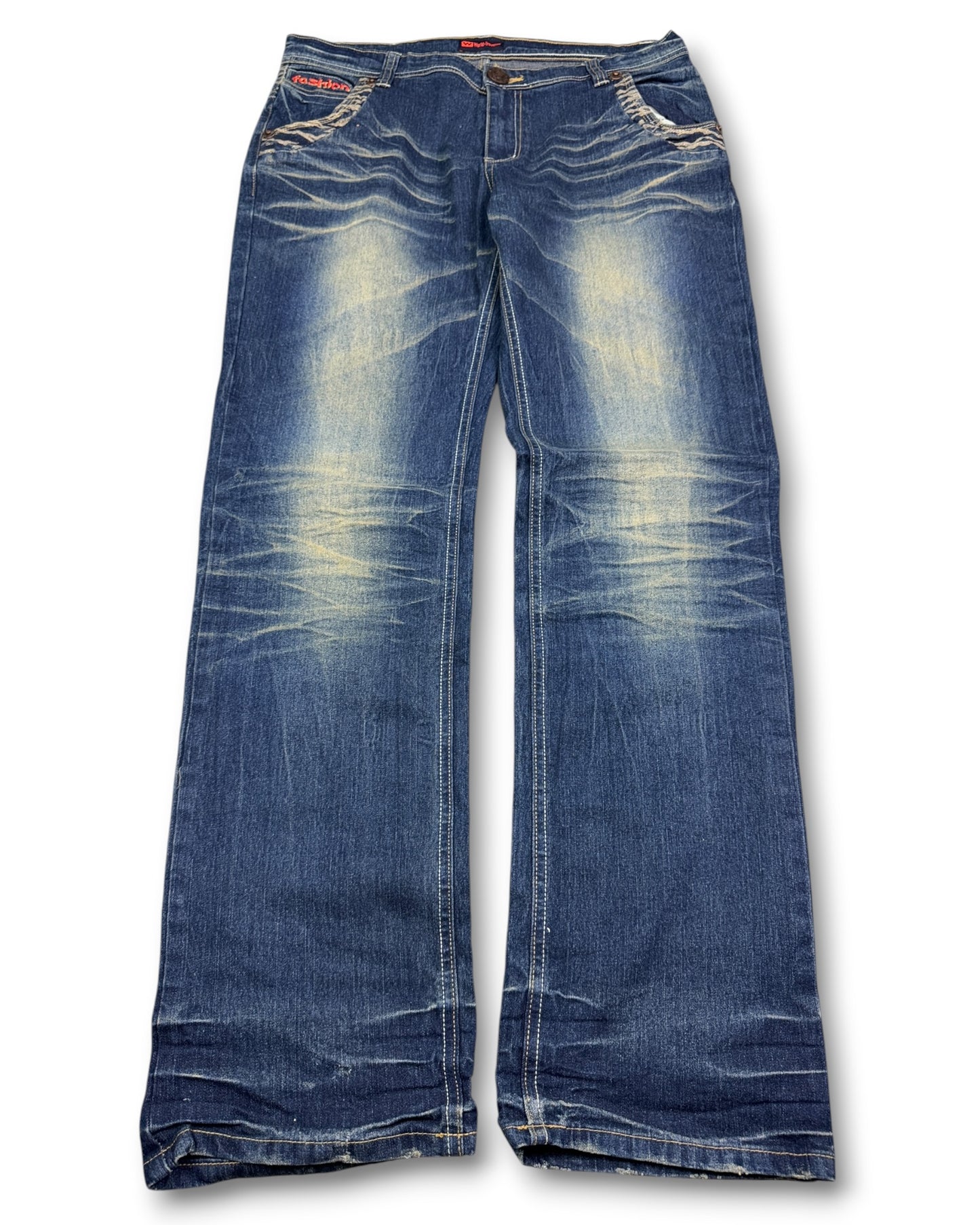 2000's World-traveller Straight Jeans * 34x32 (L)