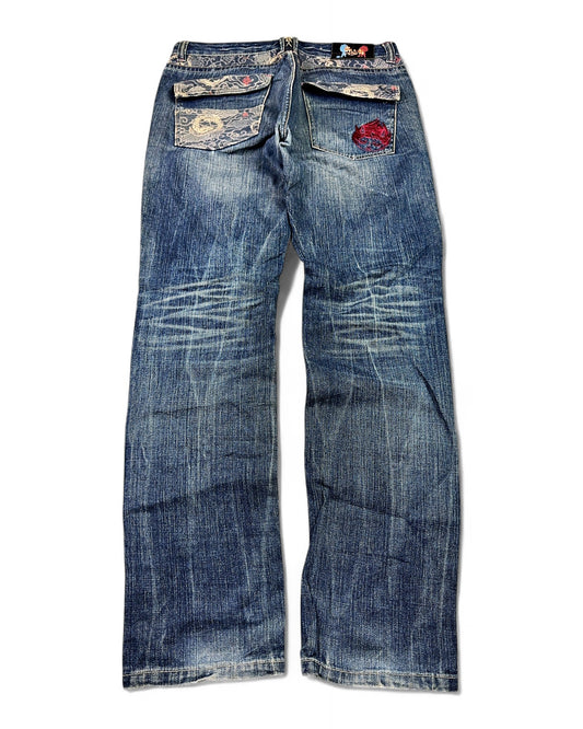 2000's Big Train Japanese Straight Jeans *rare 34x32 (L)