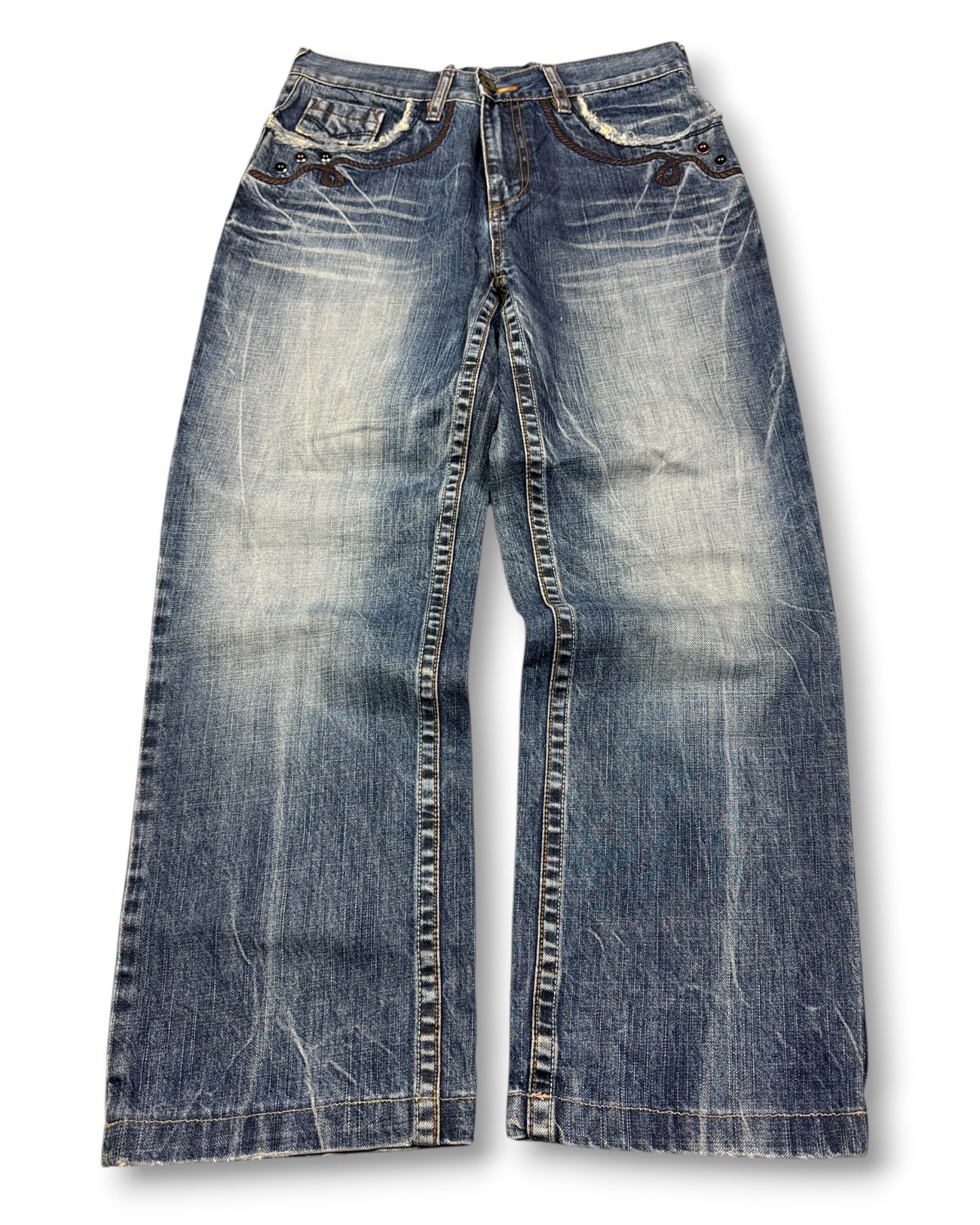 2000's Japanese Straight/Baggy Jeans Women's *rare 28x28 (S)