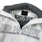 2000's Ed Hardy Cropped Knit Zip Jacket Women's (M) - Lennys Vintage