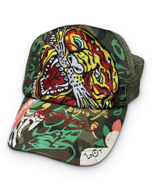 2000's Ed Hardy Tiger Camo Trucker Cap * - Lennys Vintage