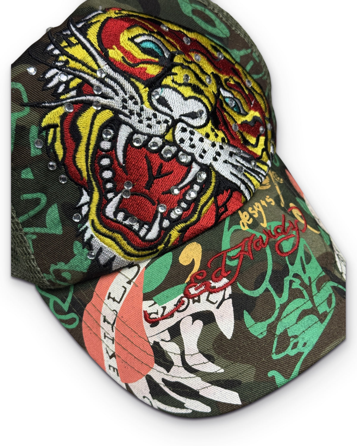 2000's Ed Hardy Tiger Camo Trucker Cap * - Lennys Vintage