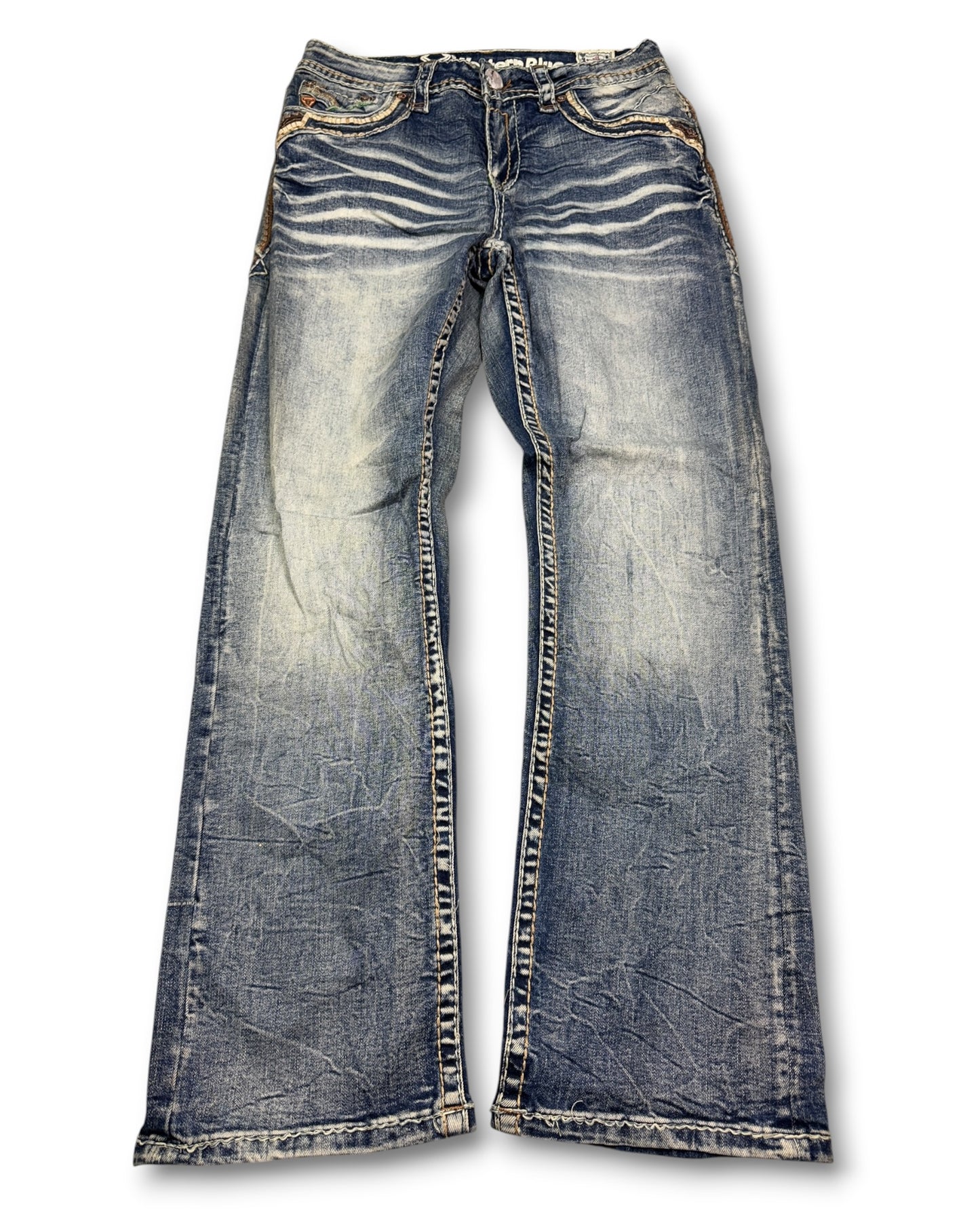 2000's Western Blue Straight Jeans *rare 32x30 (M)