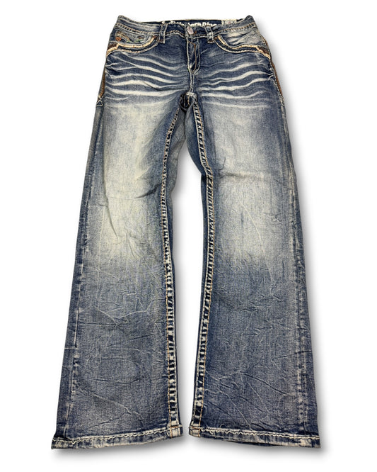 2000's Western Blue Straight Jeans *rare 32x30 (M)