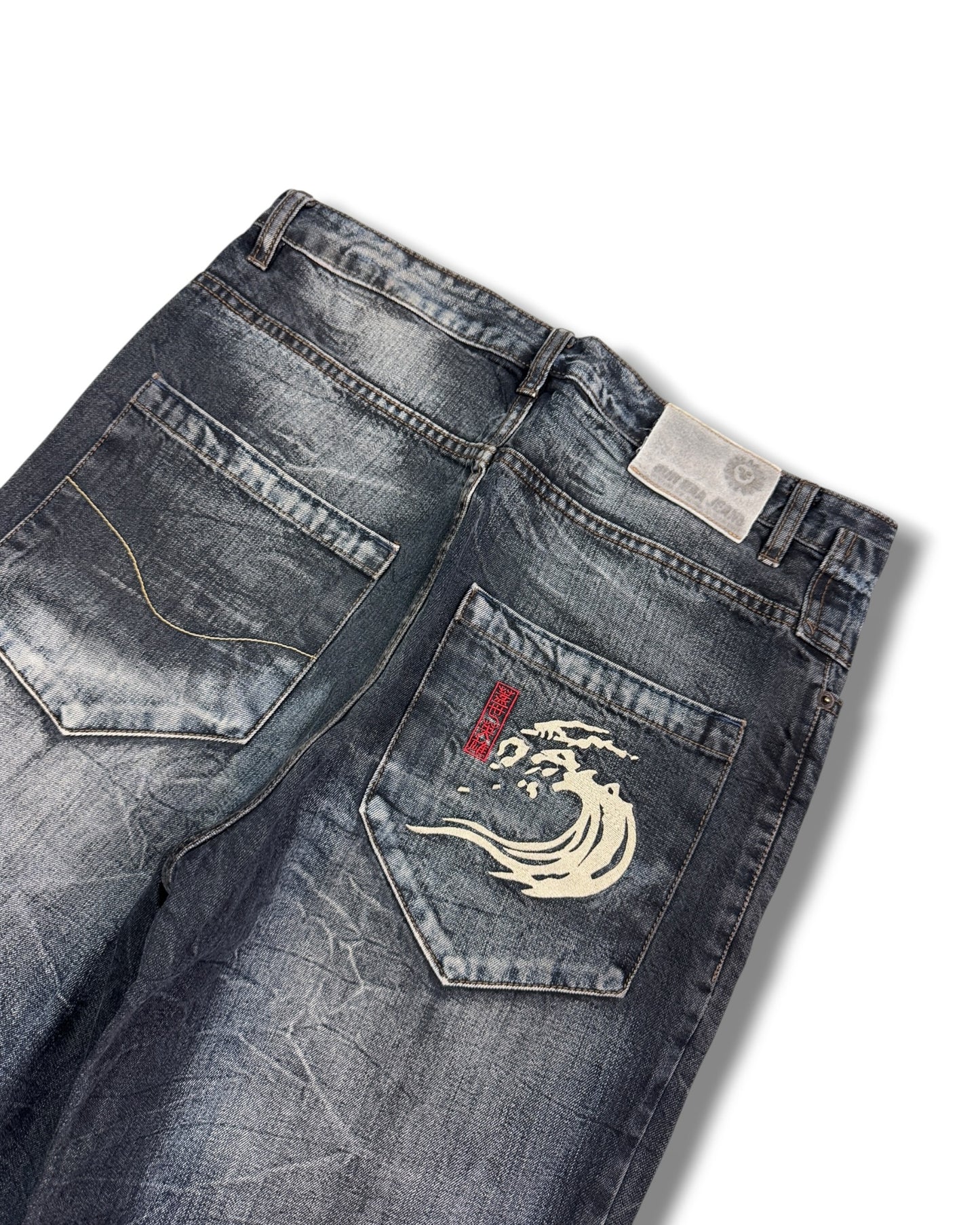 2000's Wave Japanese Baggy Jeans *rare 30x32 (M)