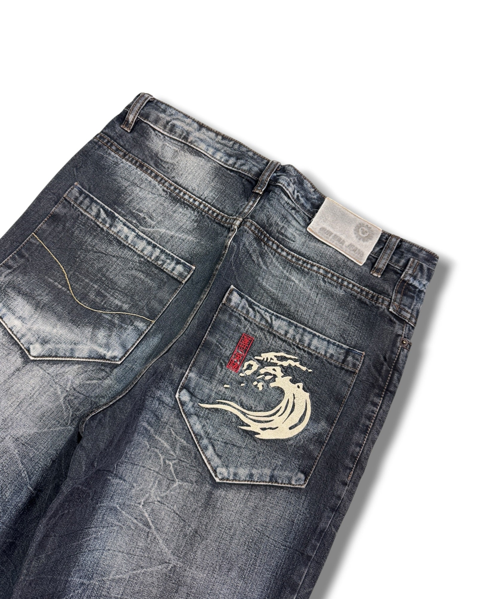 2000's Wave Japanese Baggy Jeans *rare 30x32 (M)