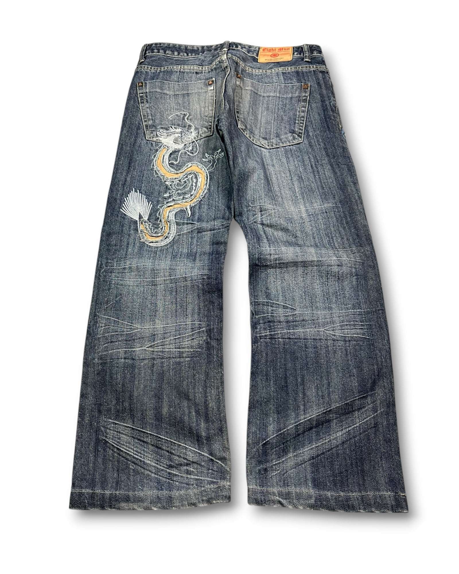 2000's Eight Mun Baggy Japanese Jeans *very rare 32x28 (M)